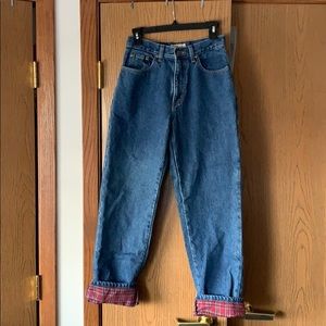 L.L. Bean High-Waisted Flannel Lined Jeans